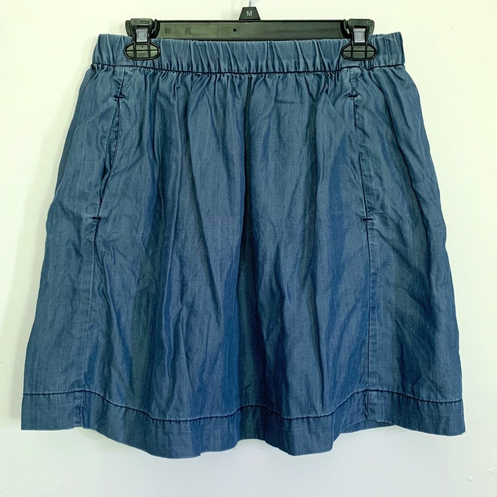 Casual Gap Skirt with Elastic Waist and Pockets